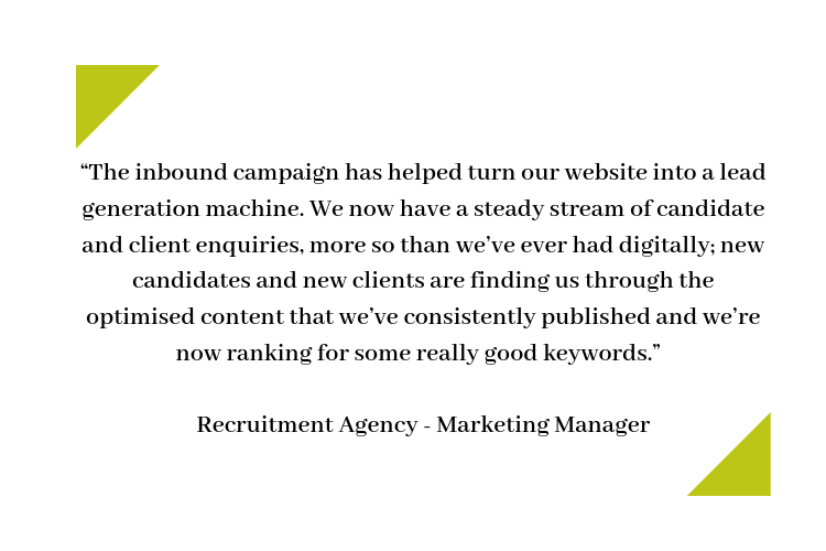 The inbound campaign has helped turn our website into a lead generation machine. -1