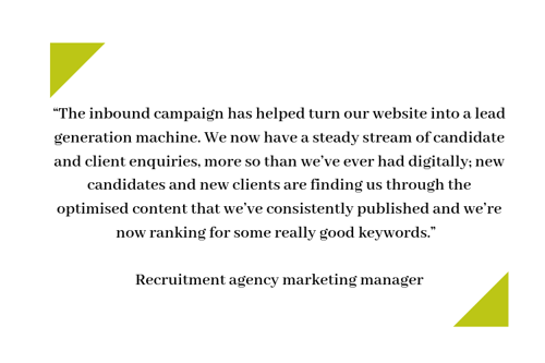 The inbound campaign has helped turn our website into a lead generation machine. 